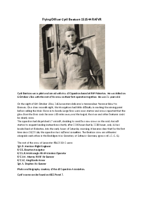 A preview of a PDF biography for Beatson, Cyril